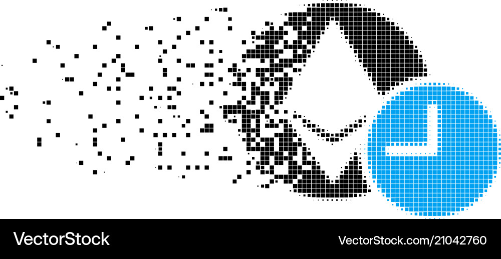 Ethereum credit clock dissolved pixel icon Ethereum credit clock dissolved pixel icon vector image