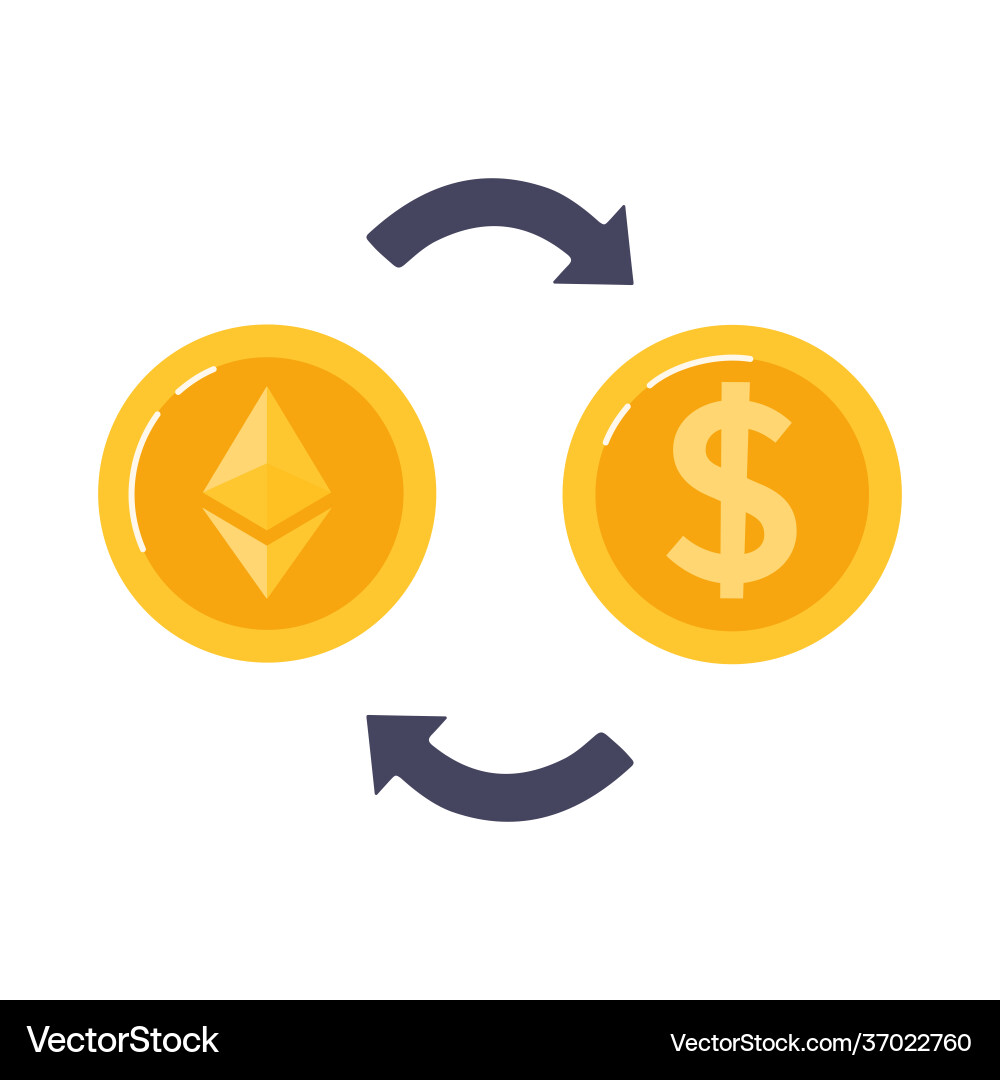 Ethereum exchange for dolar blockchain – Royalty-Free Vector | VectorStock
