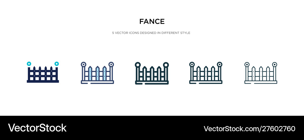 Fance icon in different style two colored Fance icon in different style two colored vector image