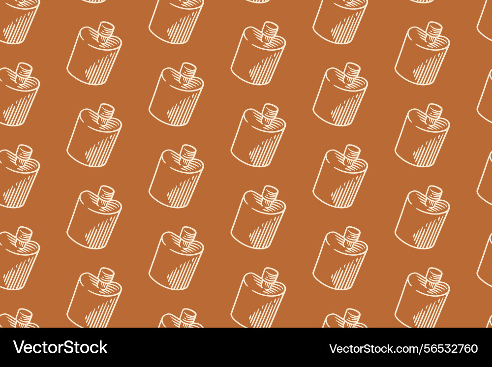 Hip flask doodle pattern on tan background Vector Image