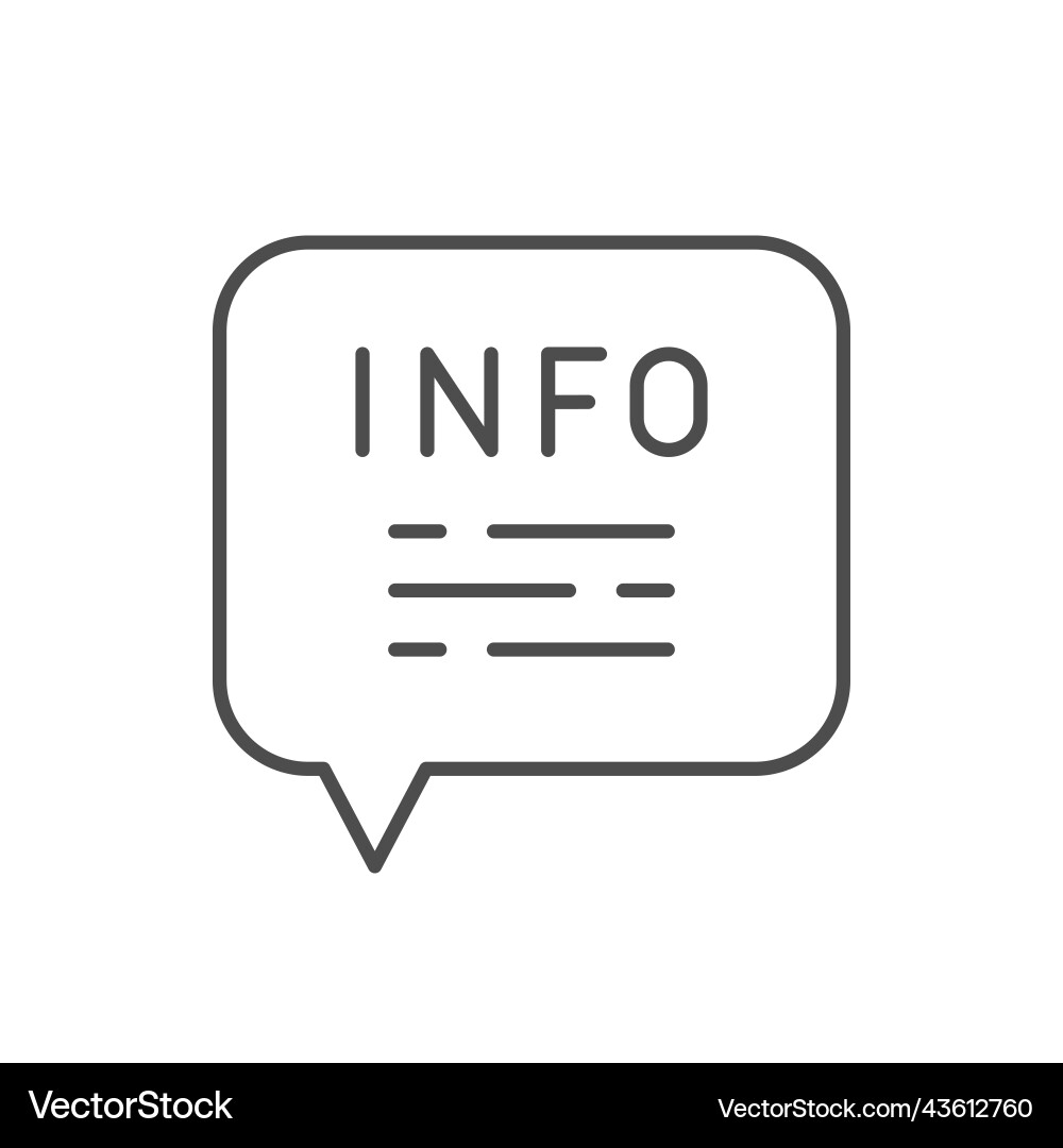 Information message line outline icon Royalty Free Vector