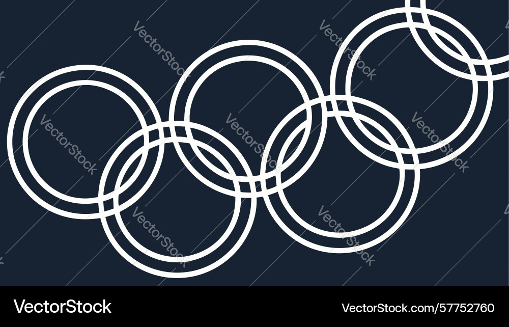 Interlocking rings pattern outline design design vector image