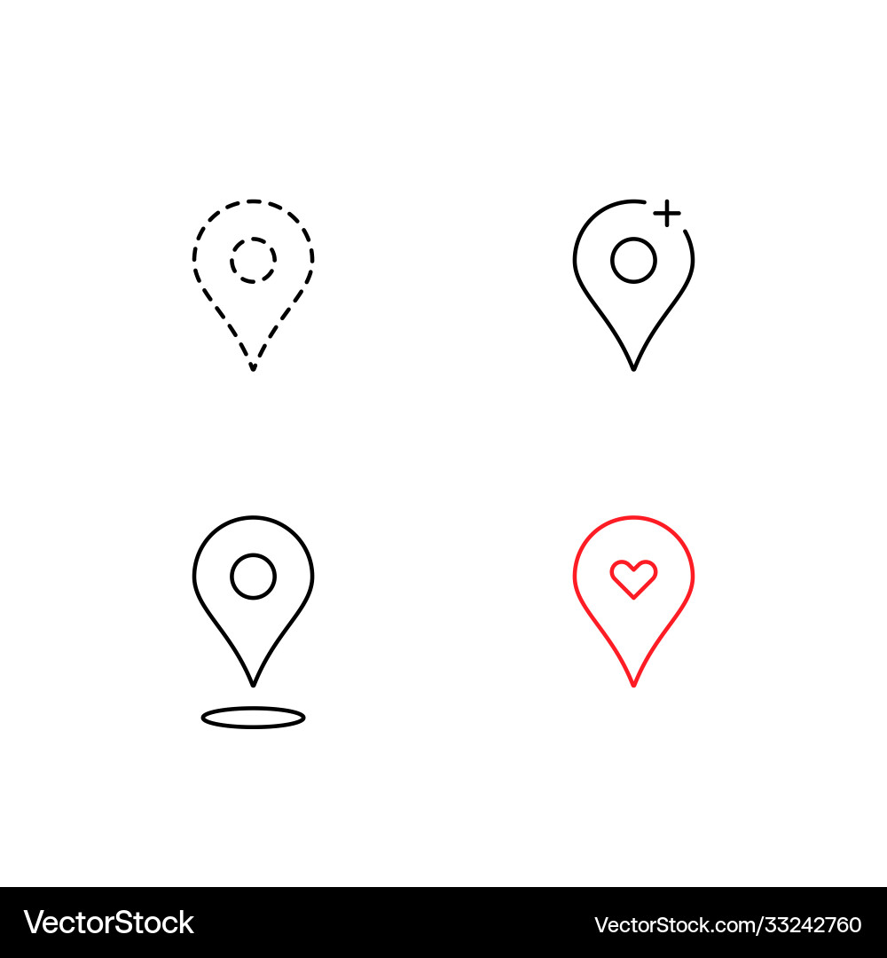 Linear set points for map Linear set points for map Vector Image