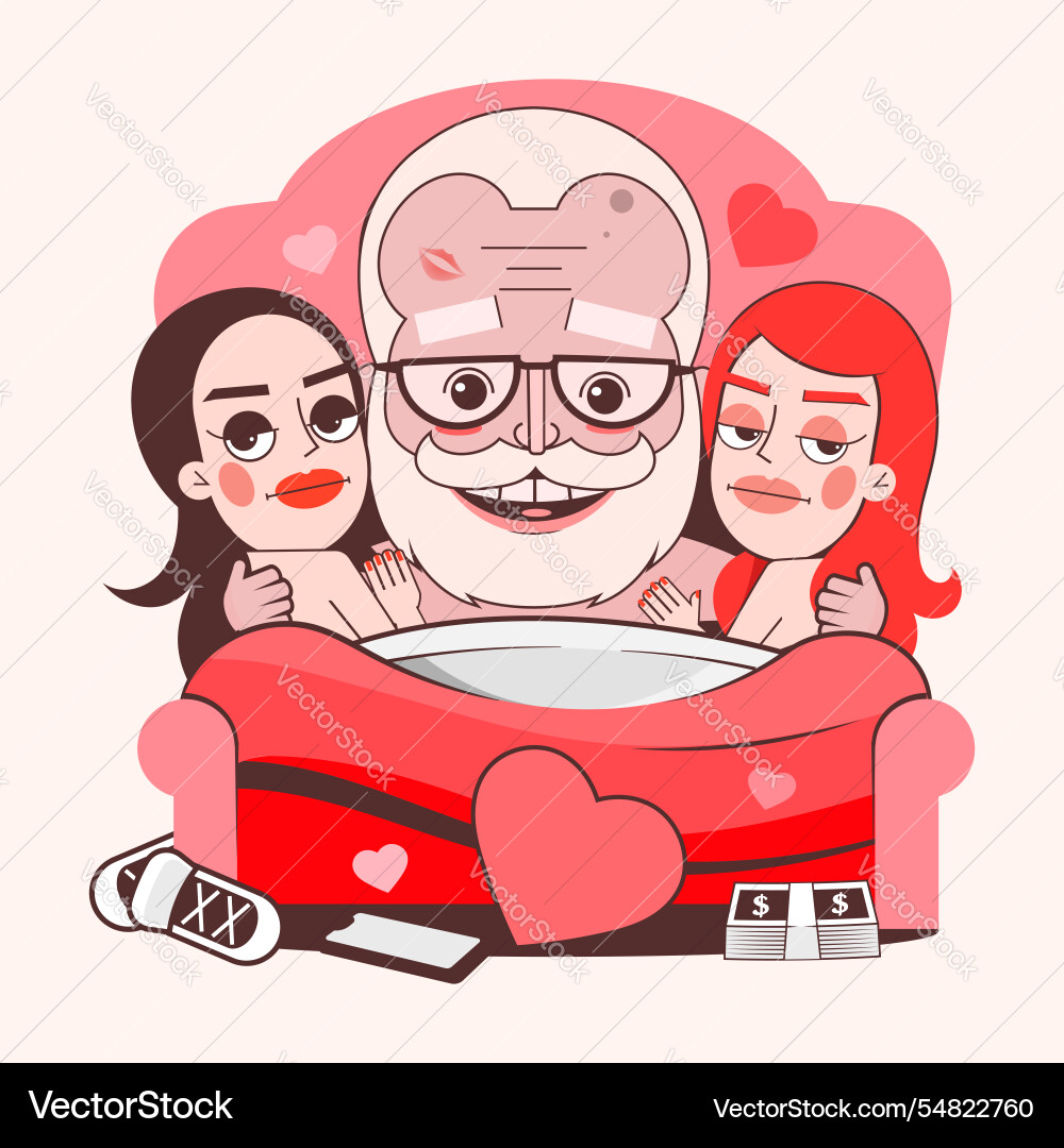 Man and woman couple at bed sleeping time Man and woman couple at bed sleeping time vector image