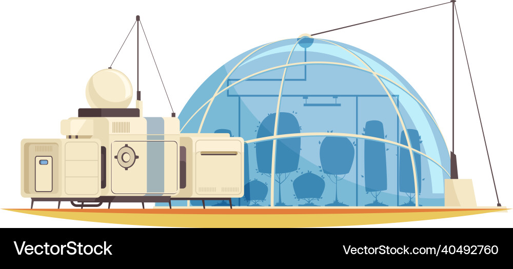 Mars colonization base composition Mars colonization base composition vector image