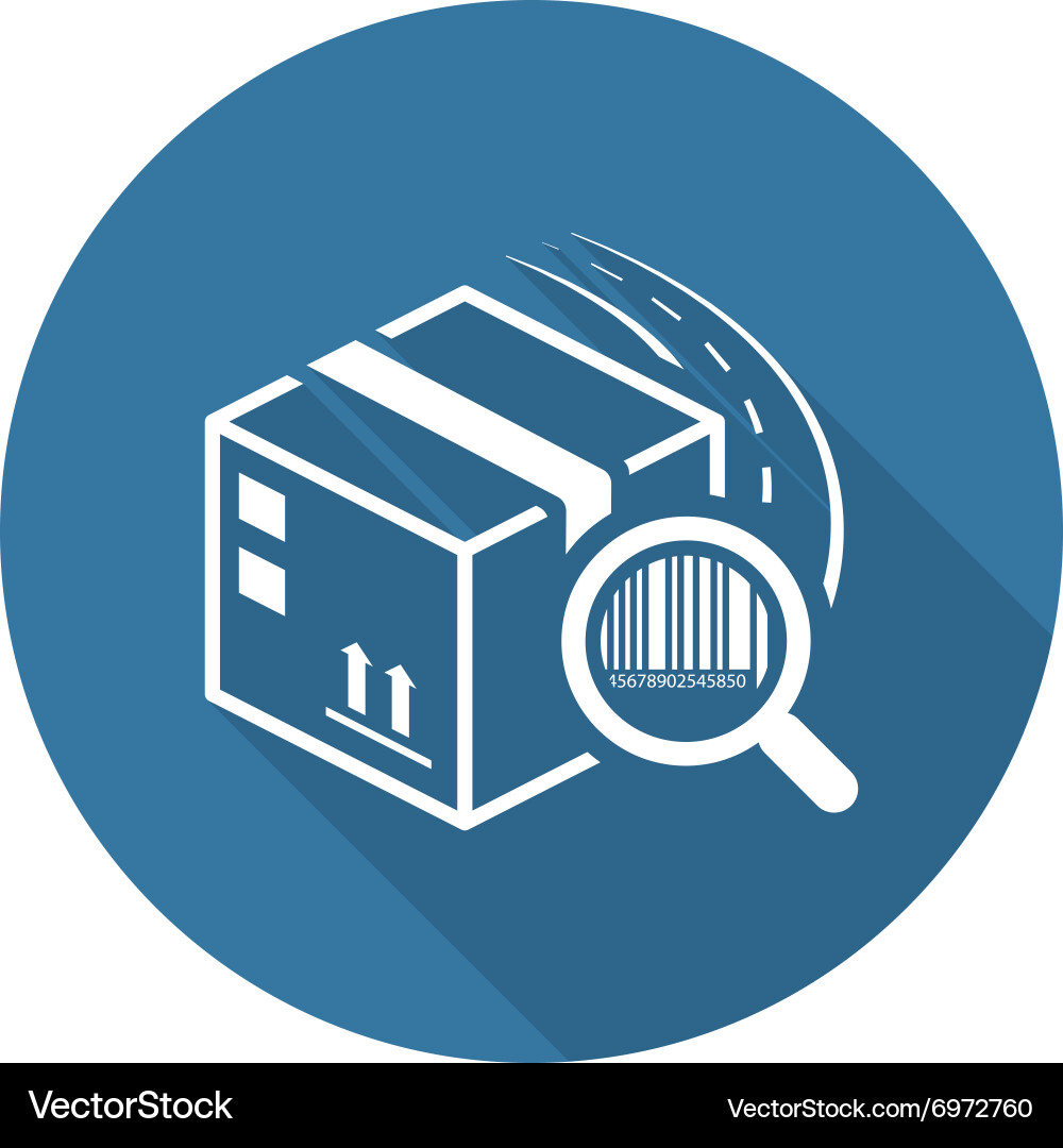 Package tracking icon flat design Royalty Free Vector Image
