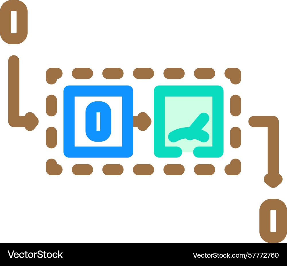 Qubit measurement quantum computer color icon Qubit measurement quantum computer color icon vector image