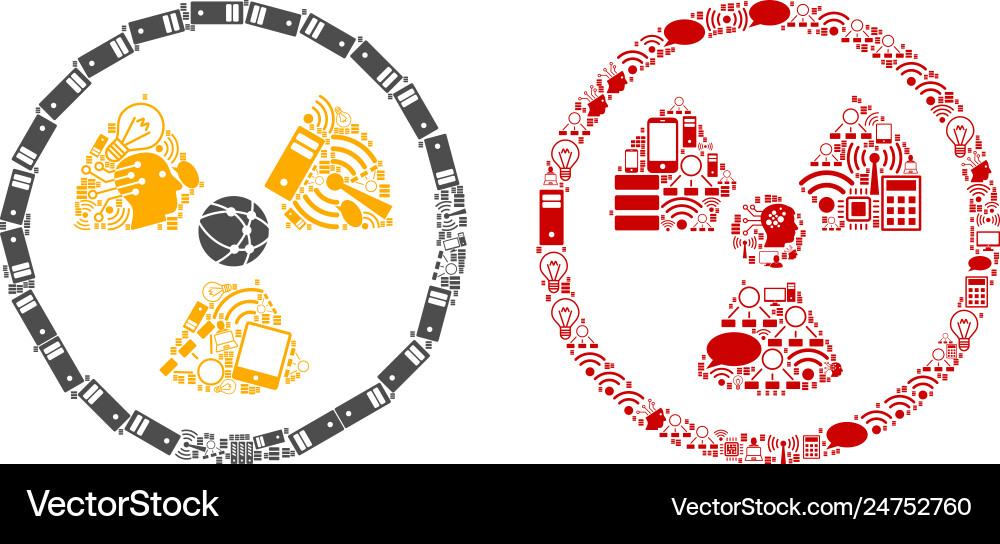 Radioactive composition icons for bigdata Radioactive composition icons for bigdata vector image
