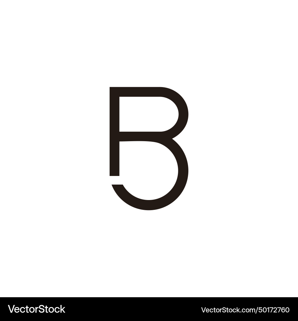 RB Linked Geometric Loop Logo vector image