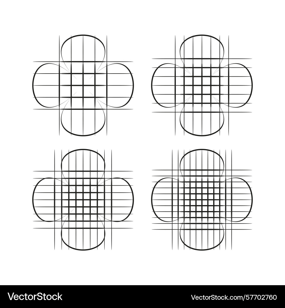Rounded clover icon guideline grid symbol Rounded clover icon guideline grid symbol vector image