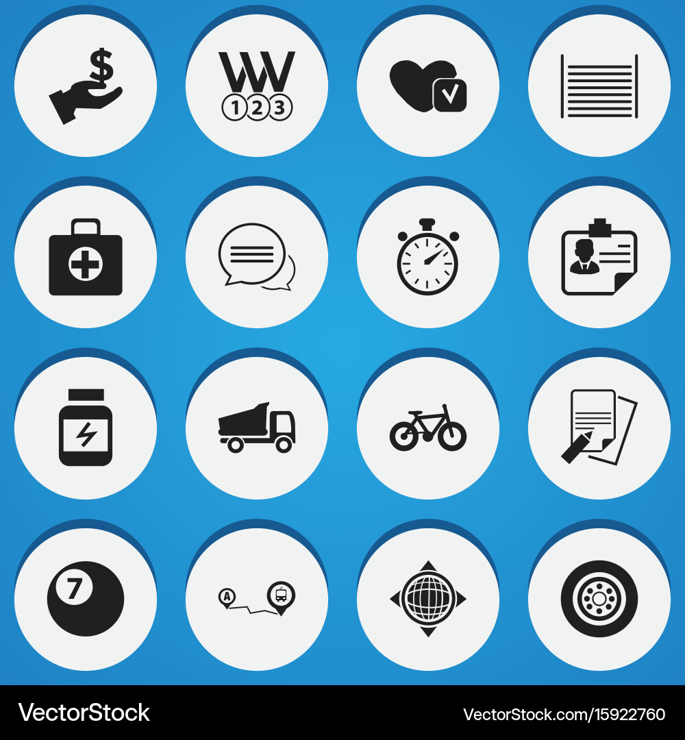 Set of 16 editable complex icons includes symbols vector image