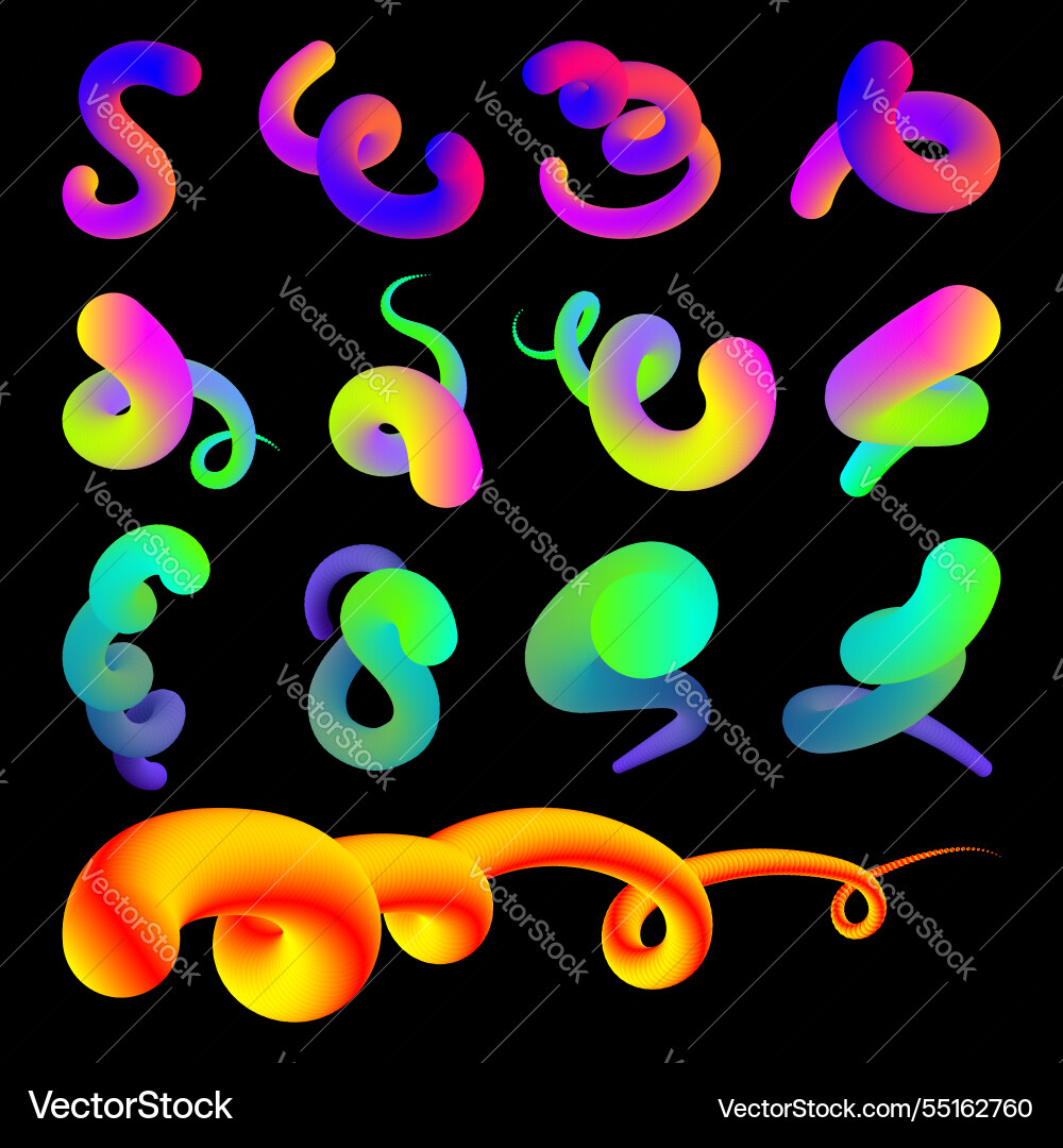 Set of abstract fluid curve in different shape Set of abstract fluid curve in different shape vector image