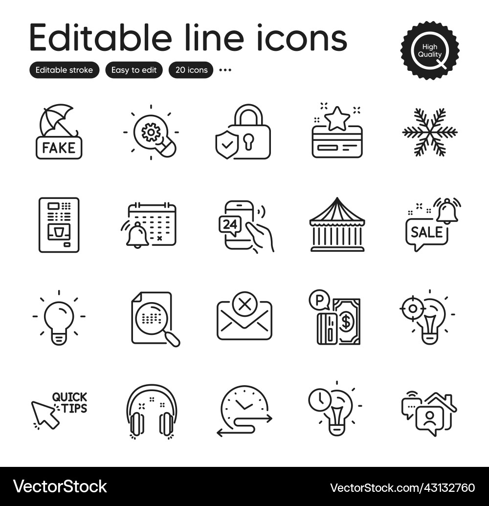 Set of technology outline icons contains Set of technology outline icons contains vector image