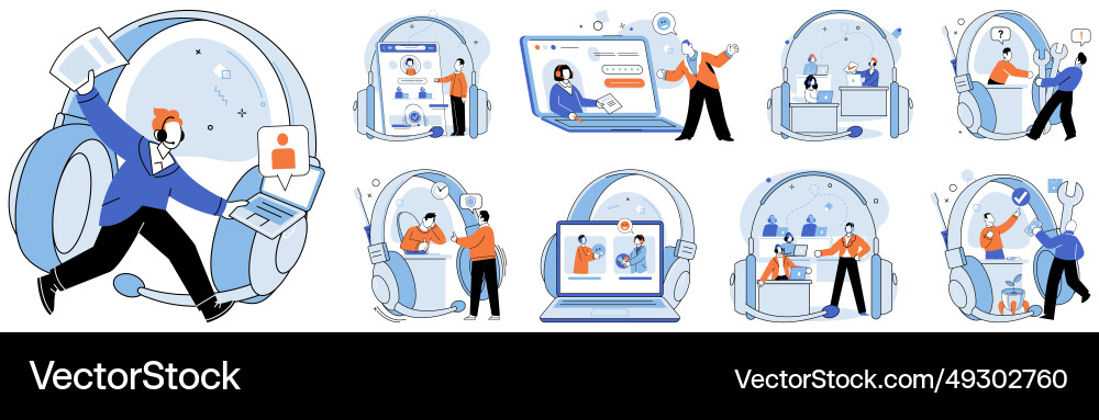 Support service sending message is convenient way vector image