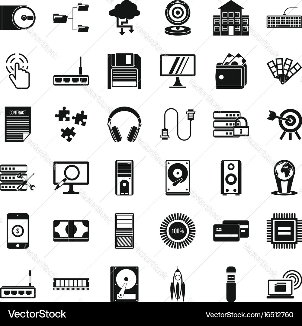 Web development icons set simple style vector image