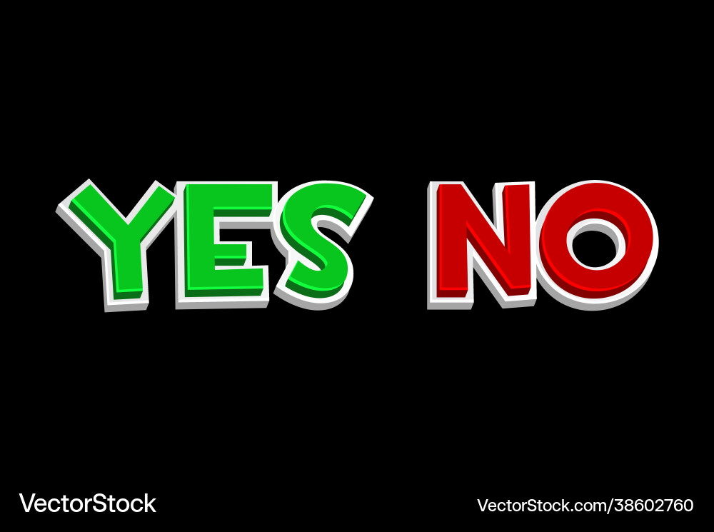 Yes or no icons variation buttons for game ui vector image