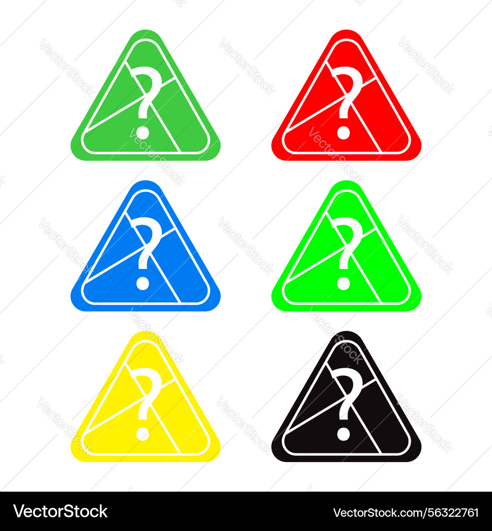A colorful mosaic of triangular question marks A colorful mosaic of triangular question marks Vector Image