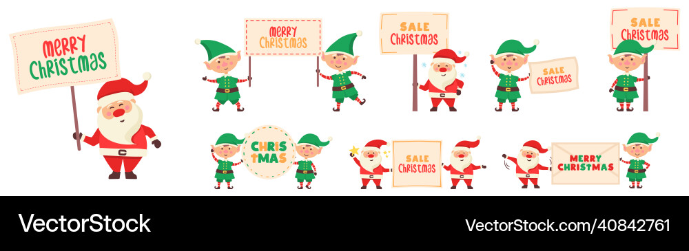A signboard advertising banner character of santa A signboard advertising banner character of santa vector image