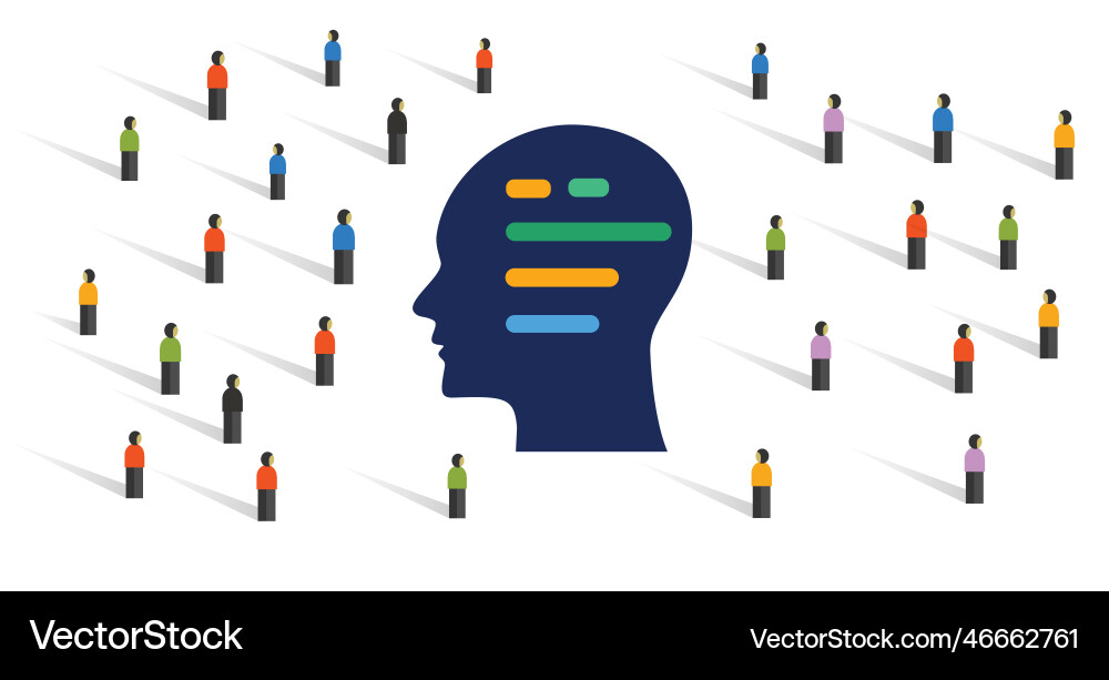 Artificial intelligence ai public crowd response vector image