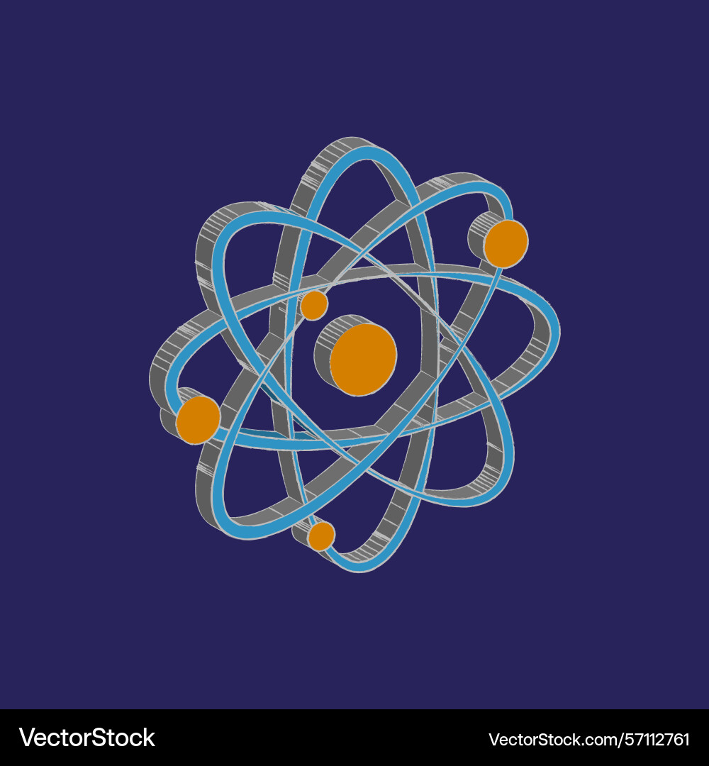 Atom structure icon particle model science Vector Image