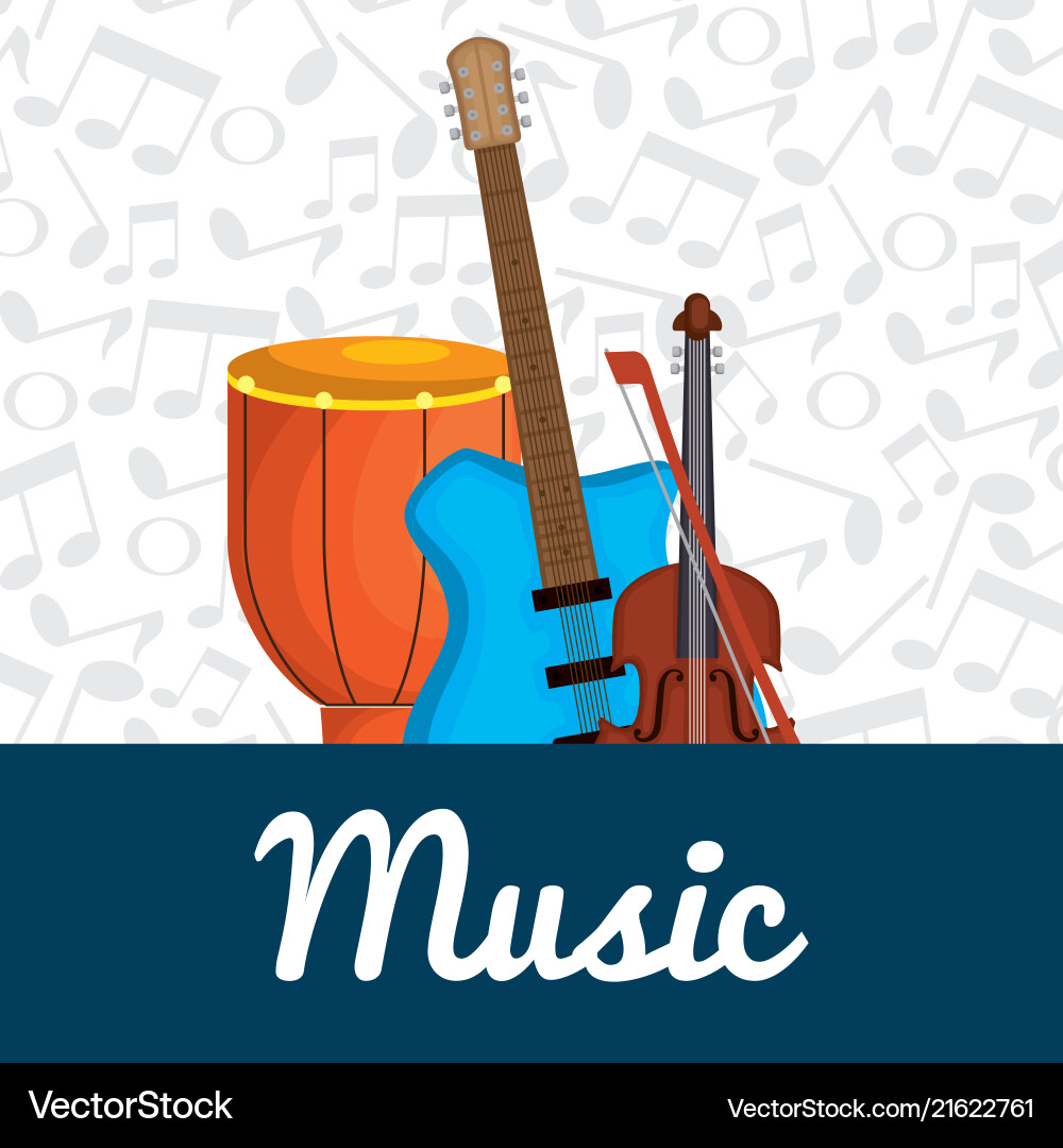 Bongo drum with instruments Vector Image