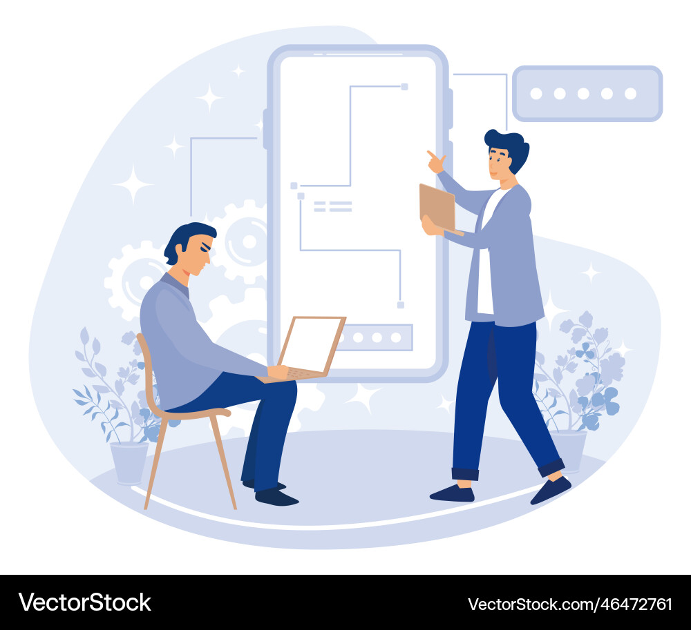 Career in it concept mobile app development Vector Image