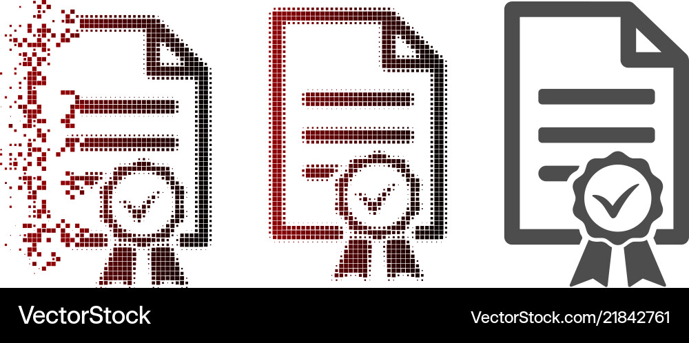 Dissolved pixelated halftone contract document Dissolved pixelated halftone contract document Vector Image