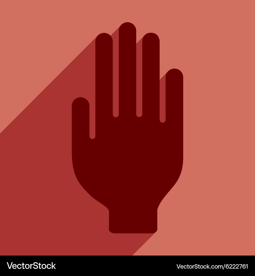 Flat with shadow icon and mobile application hand vector image