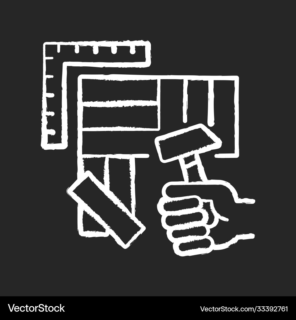 Flooring chalk white icon on black background Flooring chalk white icon on black background vector image