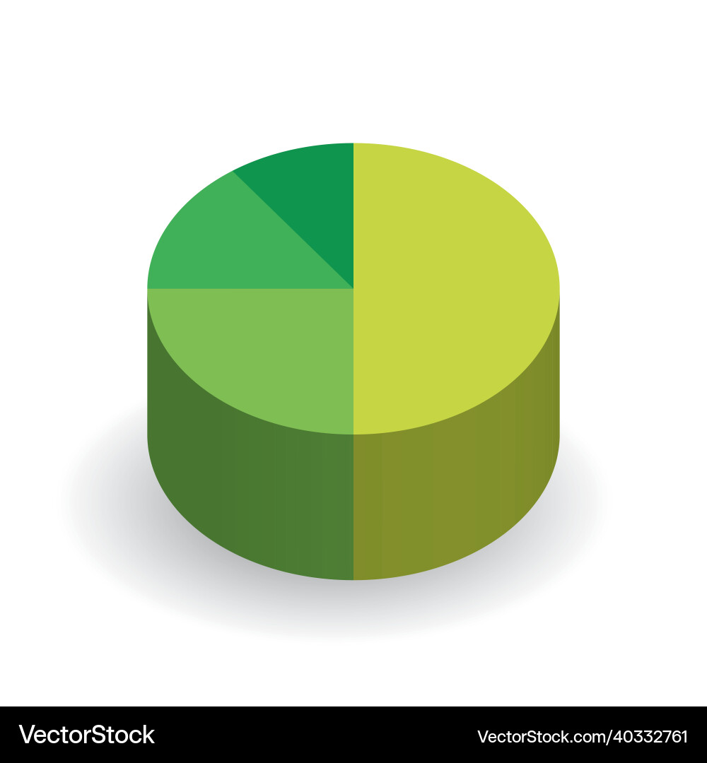 Green pie chart design element Green pie chart design element vector image