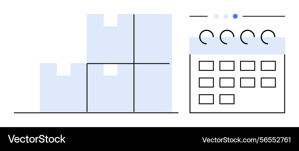 Inventory management with calendar scheduling Inventory management with calendar scheduling vector image