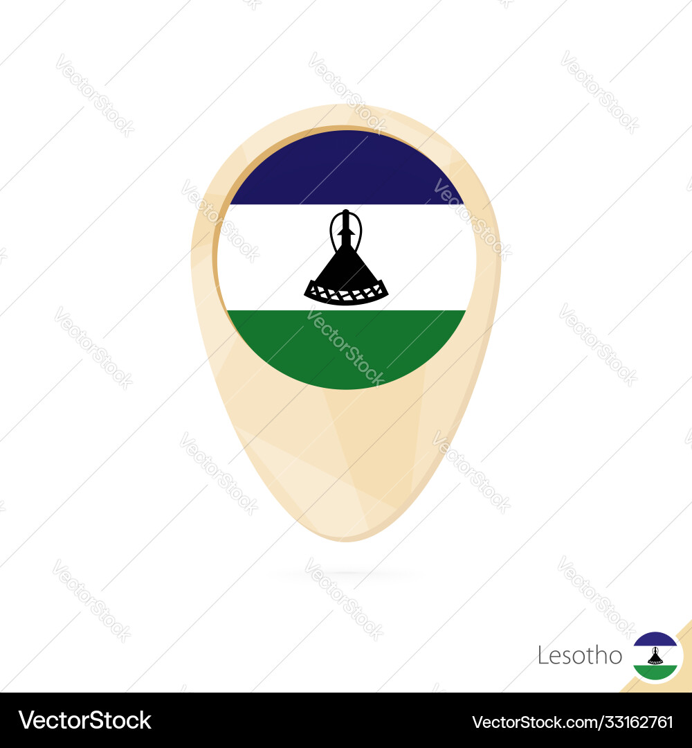 Map pointer with flag lesotho orange abstract Map pointer with flag lesotho orange abstract vector image