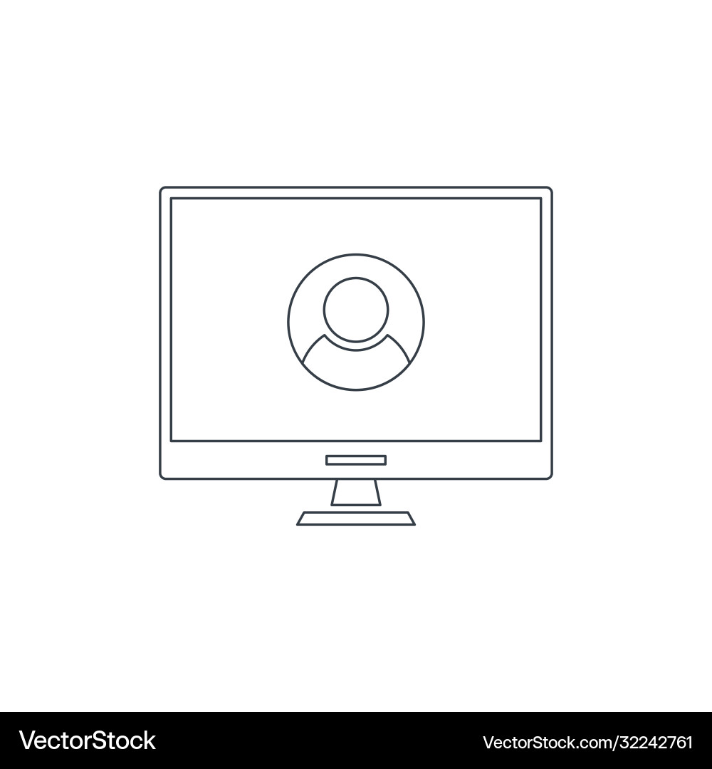 Profile icon in computer online line vector image
