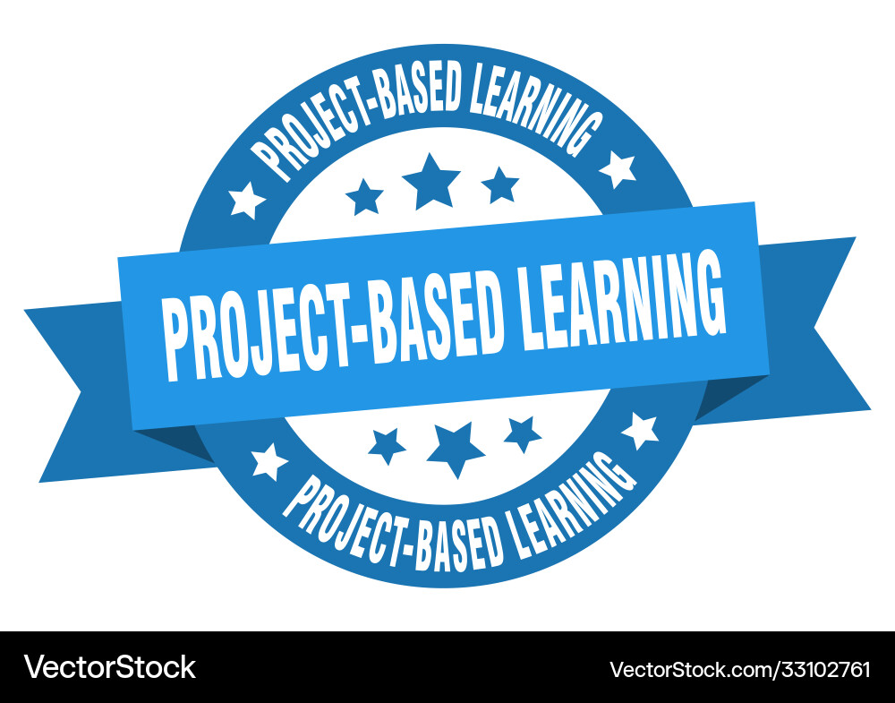 Project-based learning round ribbon isolated Vector Image