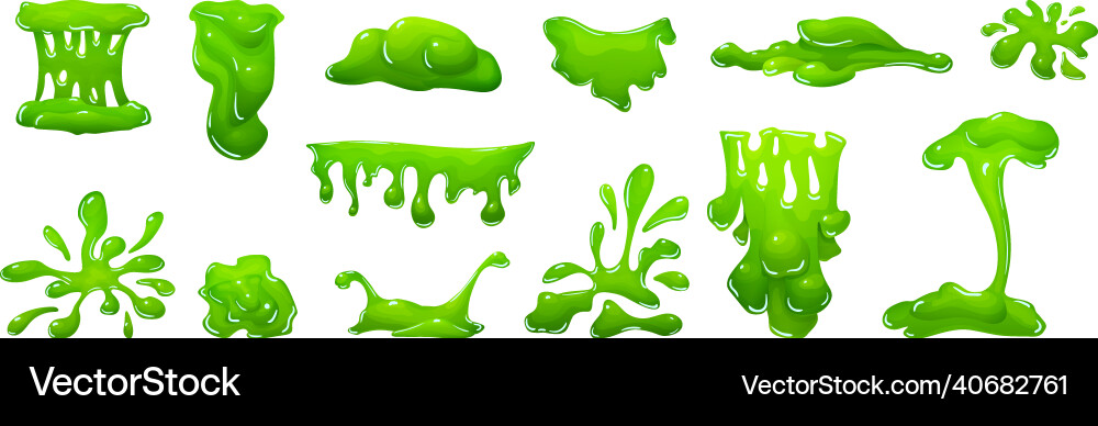 Realistic green slime in shape of dripping blob Realistic green slime in shape of dripping blob vector image