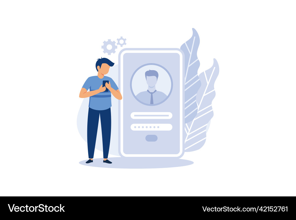 Registration or sign up user interface users use vector image