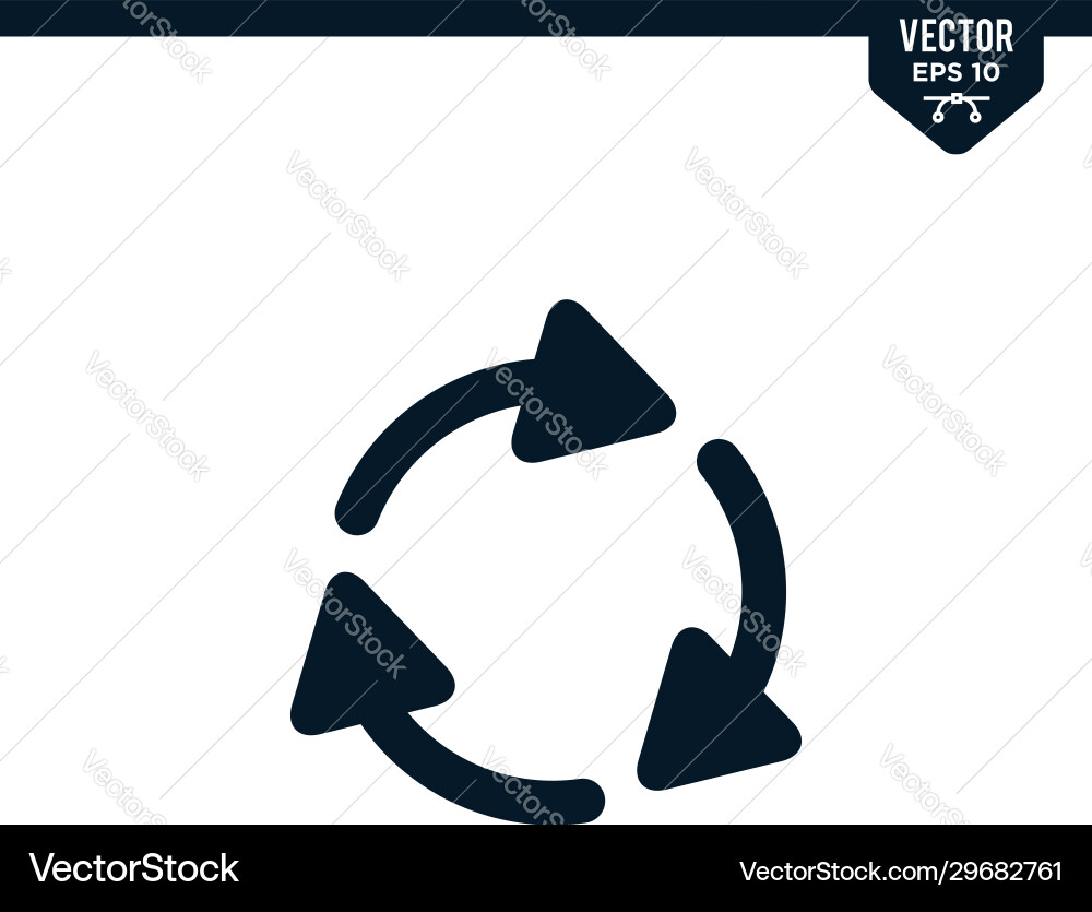 Reset or refresh icon collection in glyph style Vector Image