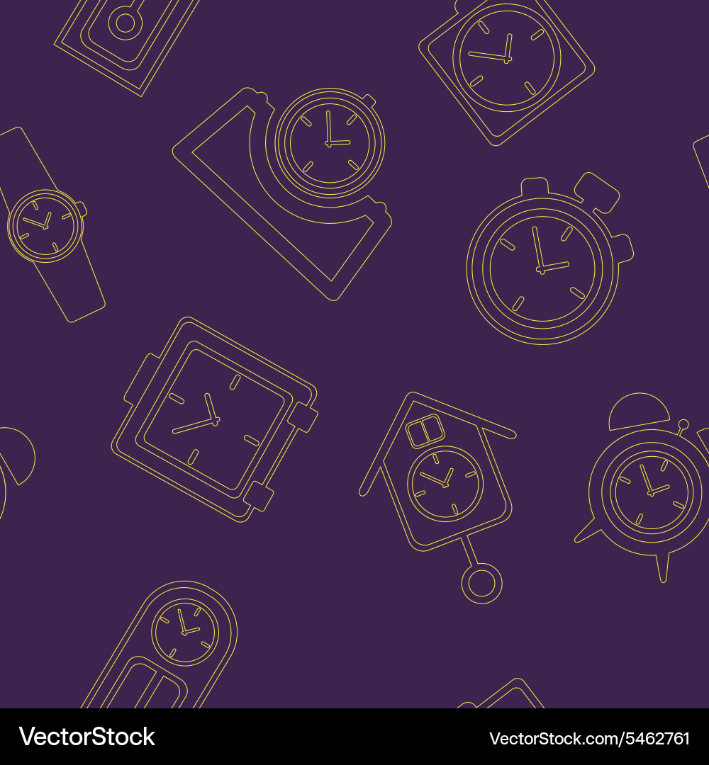 Seamless background with clock vector image