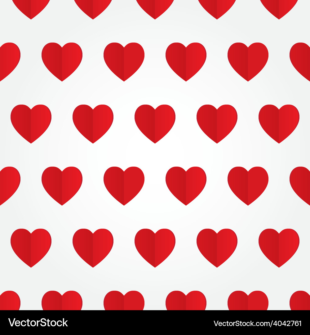 Seamless pattern with red heart in flat Vector Image