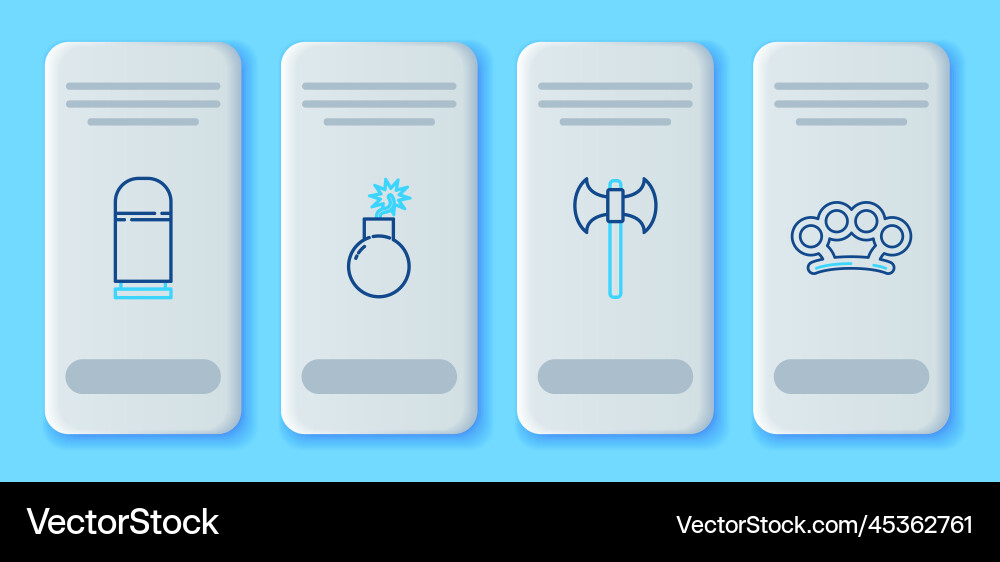 Set line bomb ready to explode medieval axe Vector Image