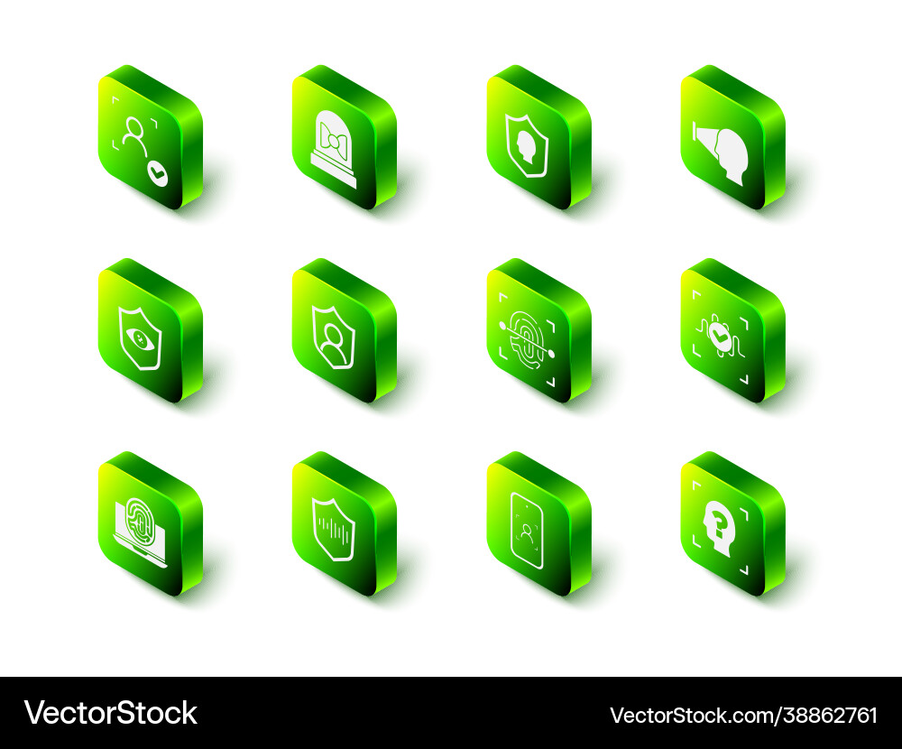 Set motion sensor user protection face Set motion sensor user protection face vector image