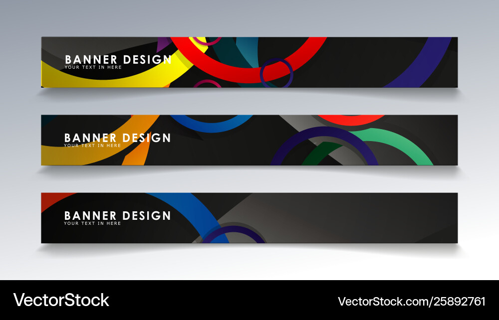 Set rectangular banner with a circle background Vector Image