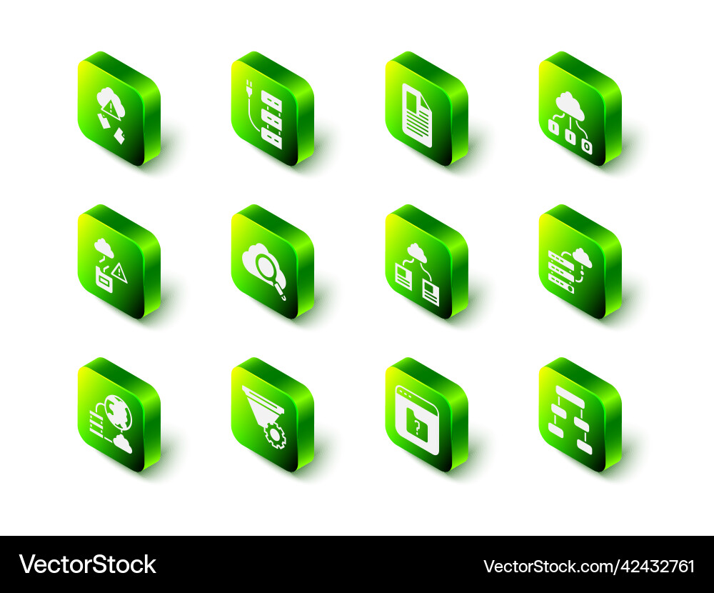 Set server file document cloud technology data Set server file document cloud technology data vector image