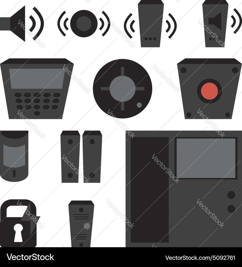 Simple set of detectors icons for window fire Vector Image
