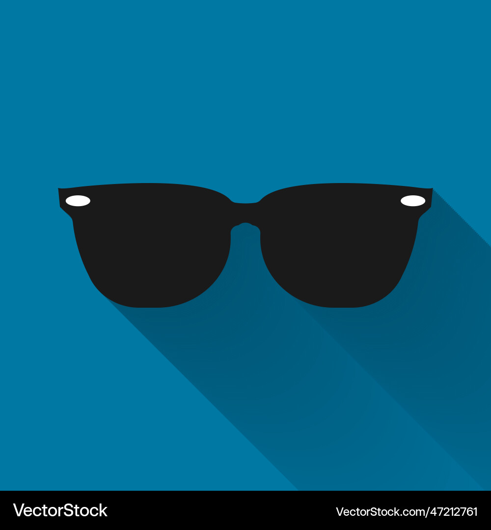 Sonnenbrille schwarz Ikone mit langem Schatten Sonnenbrille schwarz Ikone mit langem Schatten vektorbild