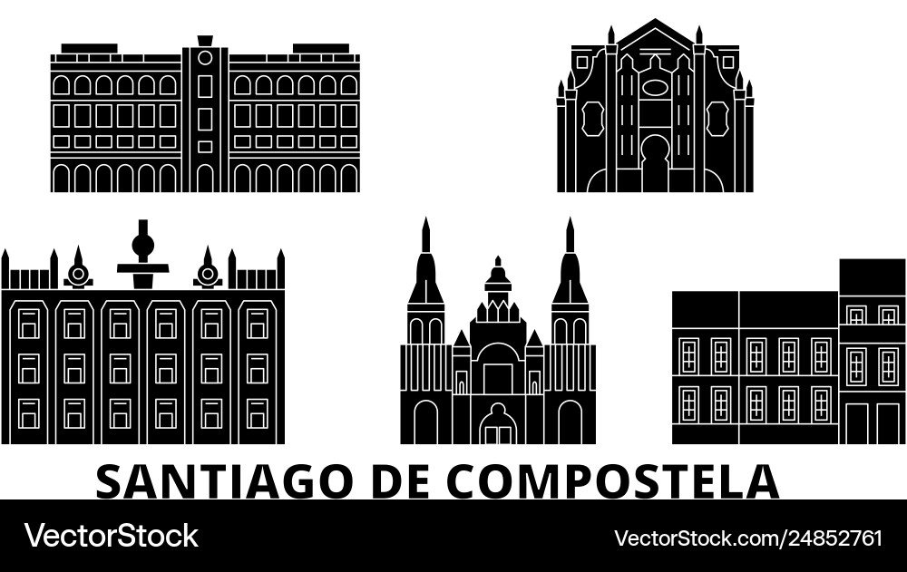Spanien santiago de compostela Pauschalreisen Skyline Spanien santiago de compostela Pauschalreisen Skyline Vektorbild