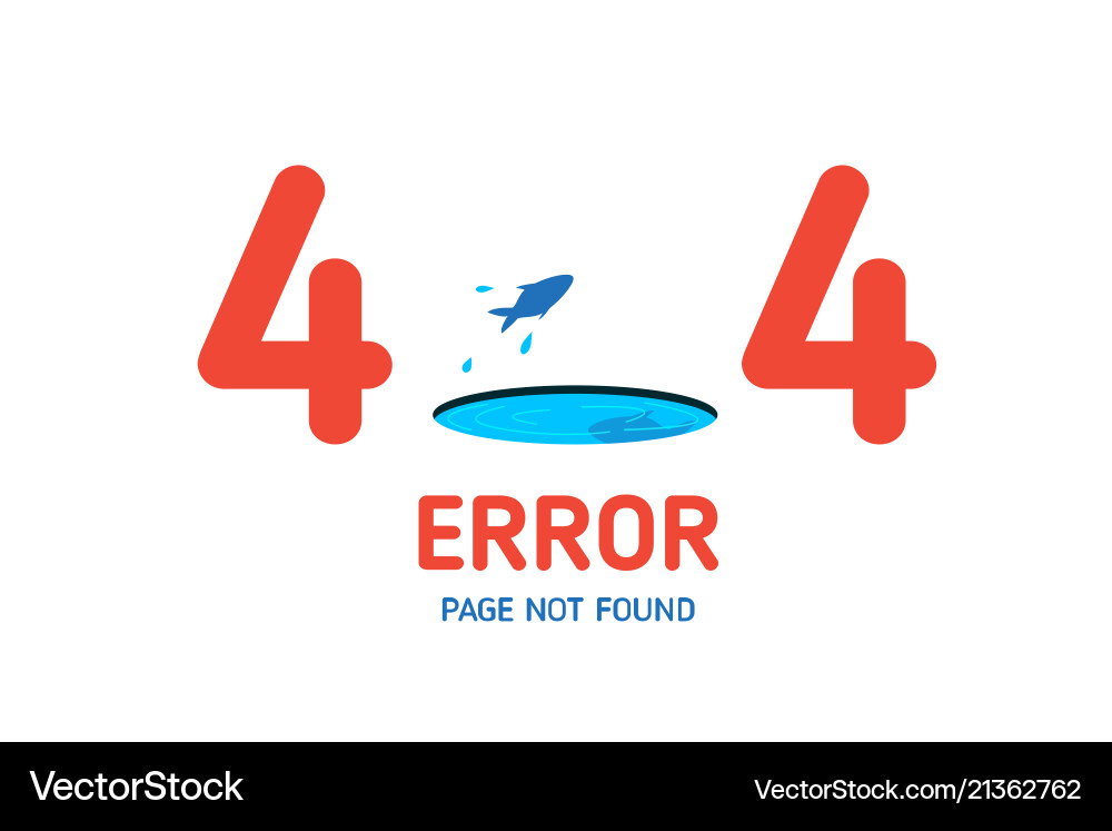 404 error page not found design template Vector Image