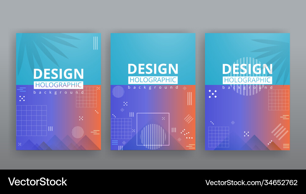 Abstract page templates set retro wave creative Vector Image