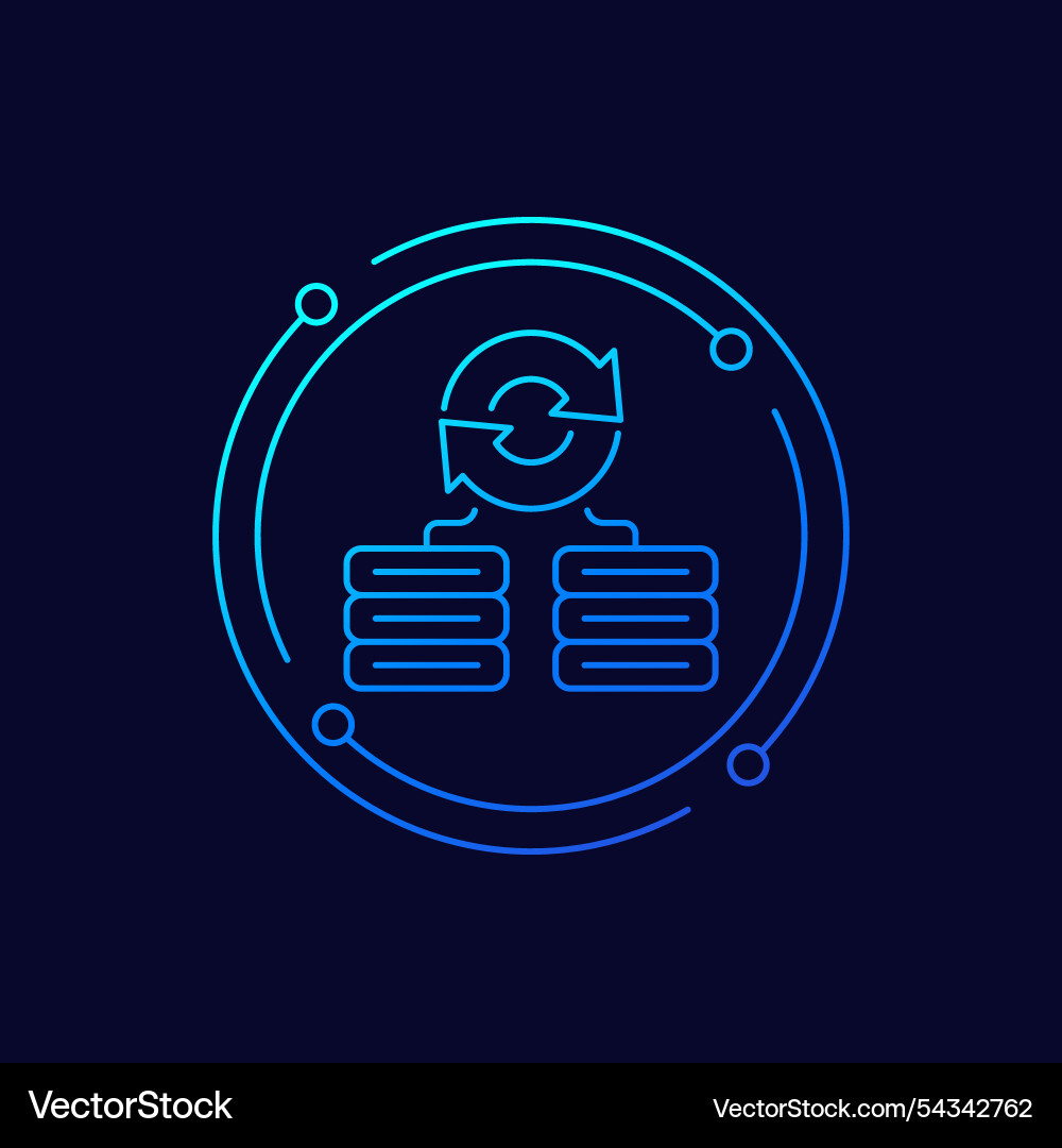 Backup servers data icon linear design Vector Image