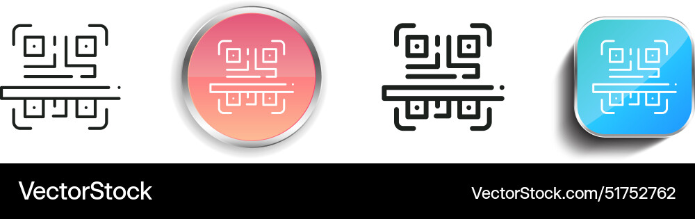Barcode icon thin linear regular and button style vector image